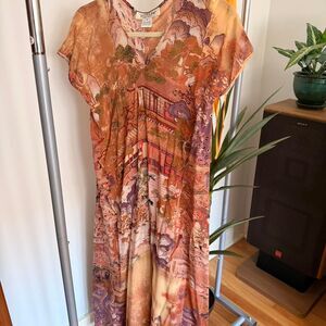 Citron Vintage 90s Silk Dress
